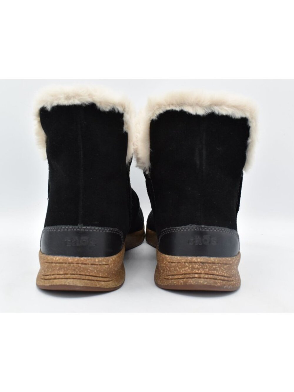 TAOS Womens 9 Future Mid Black Suede Faux Fur Pull On Booties Boots Winter Shoes - Picture 4 of 11
